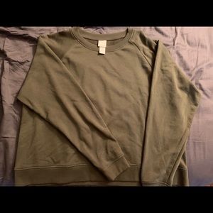 Olive Green H&M Basics Crewneck